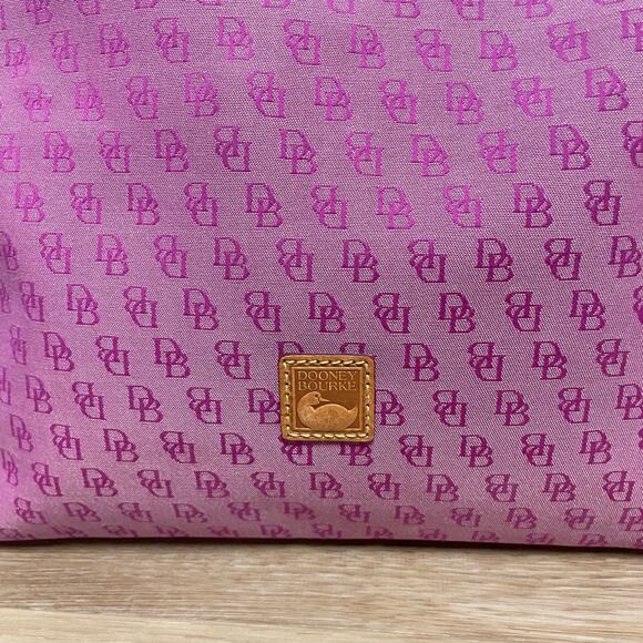 Dooney & Bourke Pink Hobo Monogram Canvas Shoulder Bag Pink Logo - Picture 3 of 13